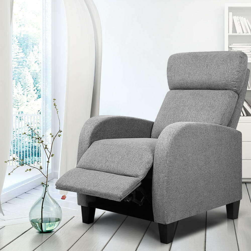 PU Leather Reclining Armchair - Black PU Leather Reclining Armchair - Black