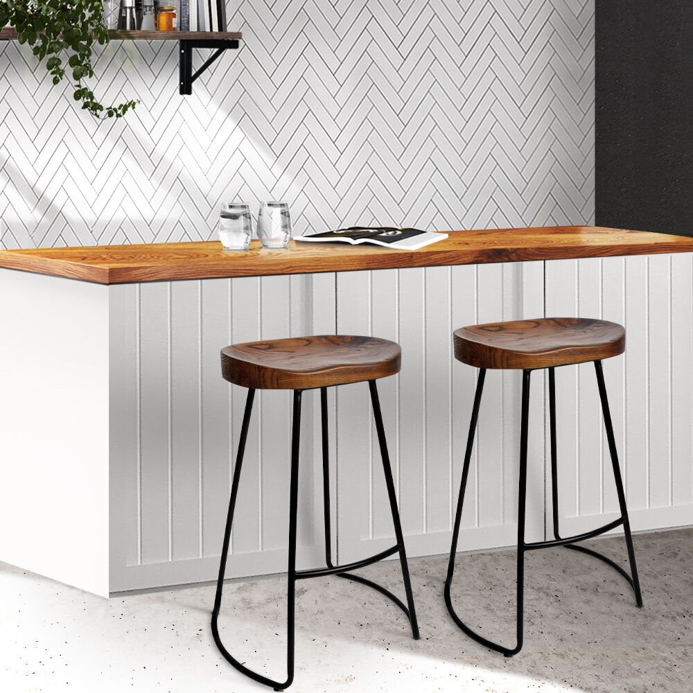 Backless Elm Wood Bar Stools Backless Elm Wood Bar Stools
