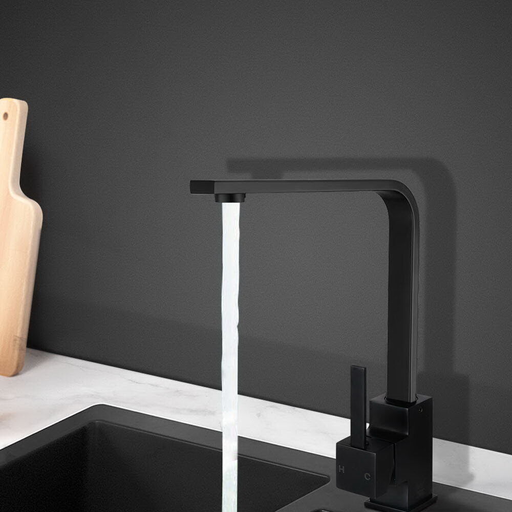 Kitchen Mixer Tap Mixer Square Sink Faucet Basin Laundry Black Kitchen Mixer Tap Mixer Square Sink Faucet Basin Laundry Black