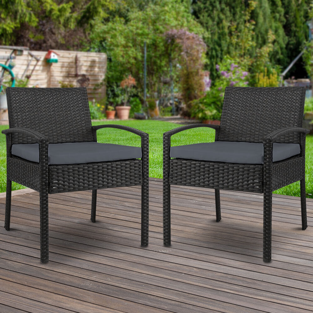 Outdoor Furniture Bistro Wicker Chair Black Outdoor Furniture Bistro Wicker Chair Black