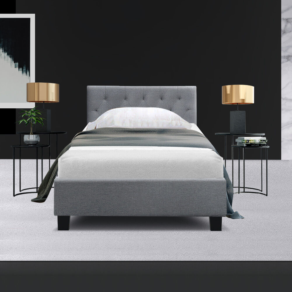Wattle Bed Frame Fabric- Grey Wattle Bed Frame Fabric- Grey