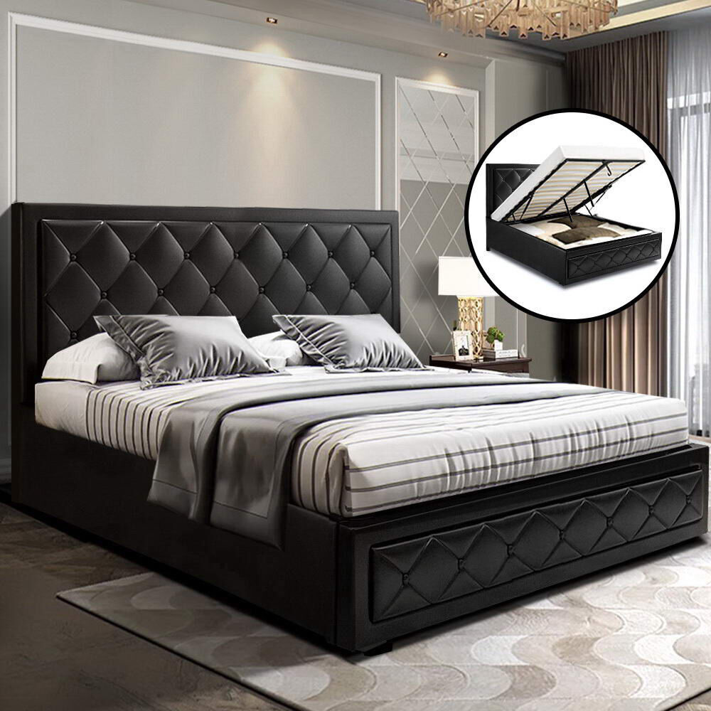 Antonio Bed Frame Fabric Gas Lift Storage Antonio Bed Frame Fabric Gas Lift Storage