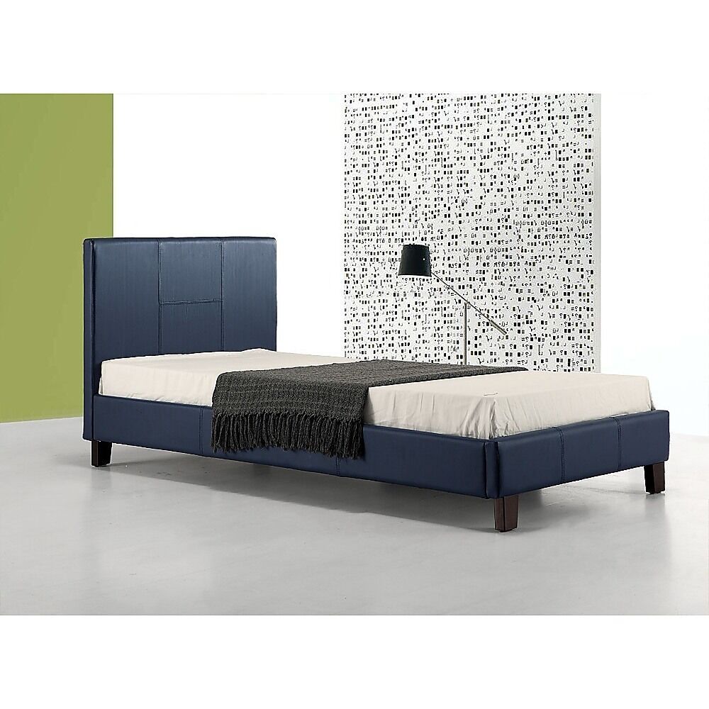 Marden Single PU Leather Bed Frame Black Marden Single PU Leather Bed Frame Black