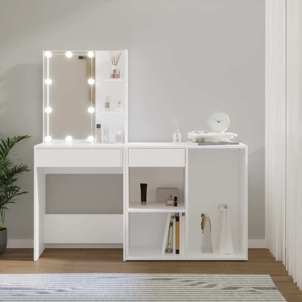 LED Dressing Table with Cabinet Engineered Wood LED Dressing Table with Cabinet Engineered Wood