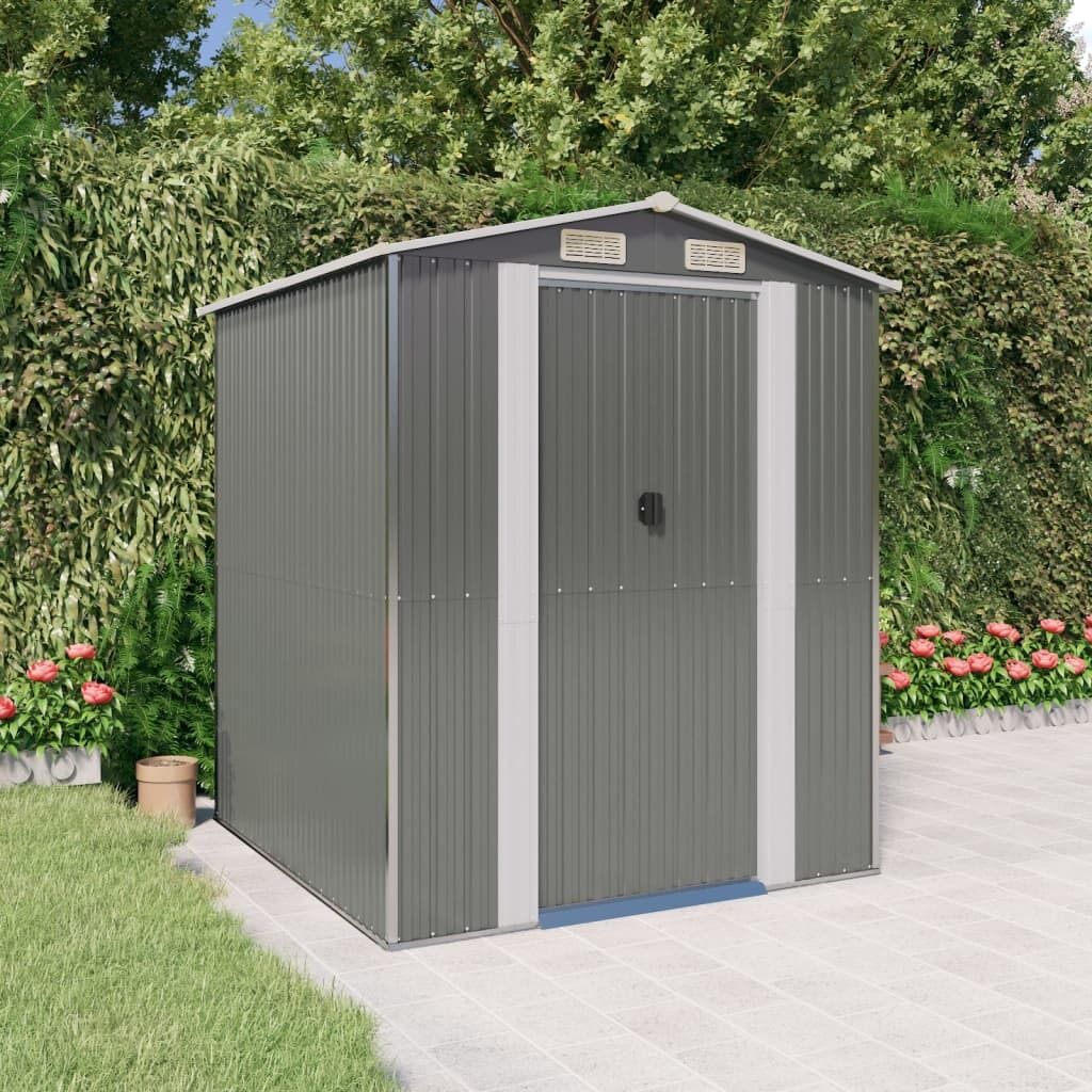 Garden Shed Light Grey Galvanised Steel Garden Shed Light Grey Galvanised Steel