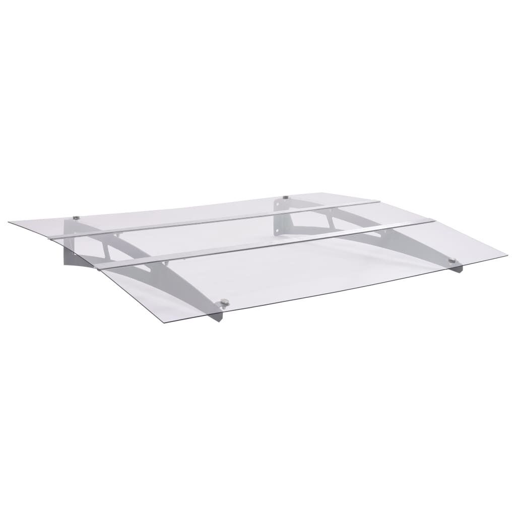 Door Canopy Silver and Transparent Polycarbonate Door Canopy Silver and Transparent Polycarbonate