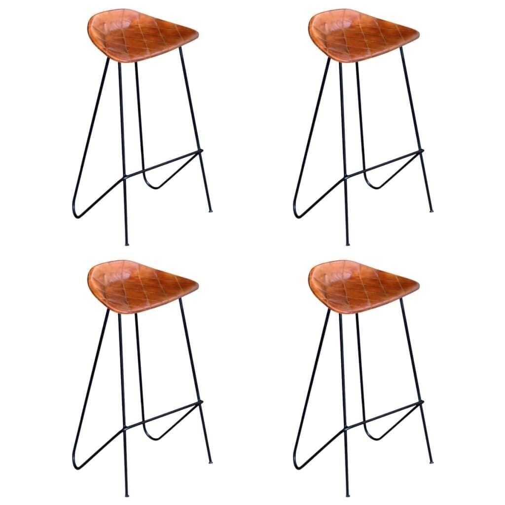 Bar Chairs Black and Brown Real Leather Bar Chairs Black and Brown Real Leather