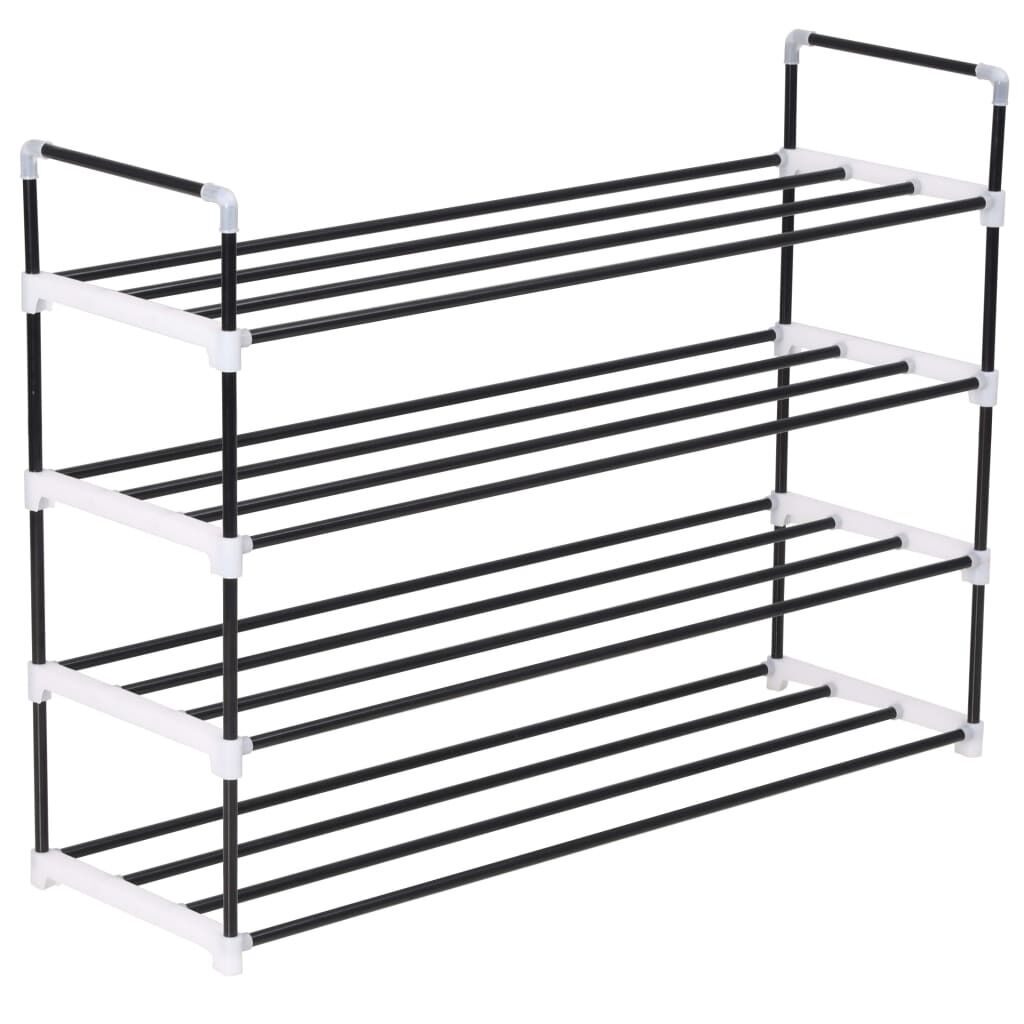 Shoe Rack with Metal and Plastic Black Shoe Rack with Metal and Plastic Black