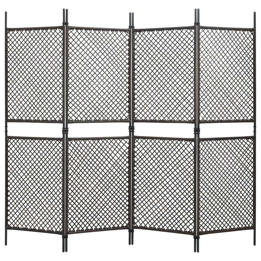 Nelson 4-Panel Room Divider Poly Rattan 240x200 cm Nelson 4-Panel Room Divider Poly Rattan 240x200 cm