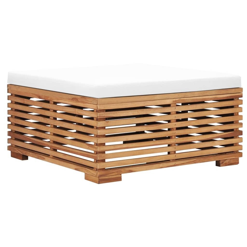 Garden Footrest with Cushion Solid Teak Wood Garden Footrest with Cushion Solid Teak Wood