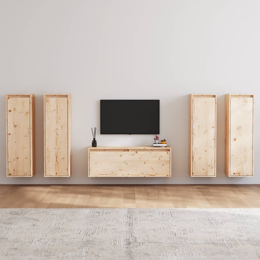 Doylestown TV Cabinets 5 pcs Solid Wood Pine Doylestown TV Cabinets 5 pcs Solid Wood Pine