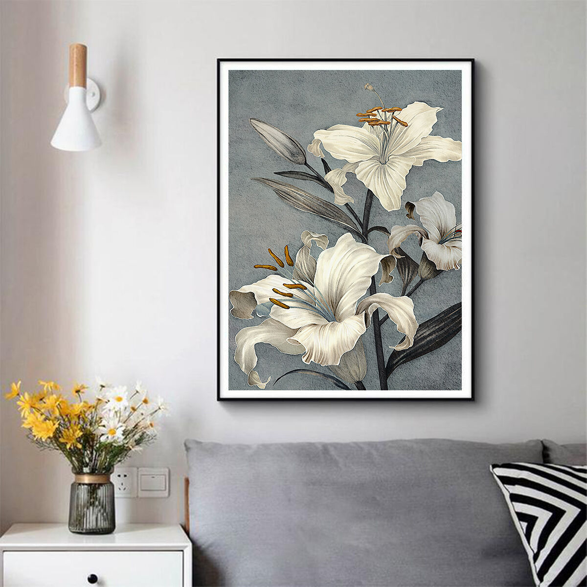Floral Lily II Black Frame Canvas Wall Art Floral Lily II Black Frame Canvas Wall Art