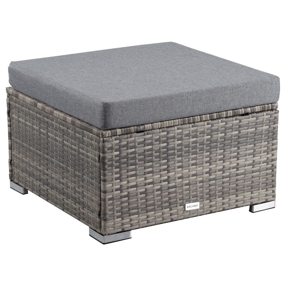 Outdoor wicker ottoman in Black Outdoor wicker ottoman in Black