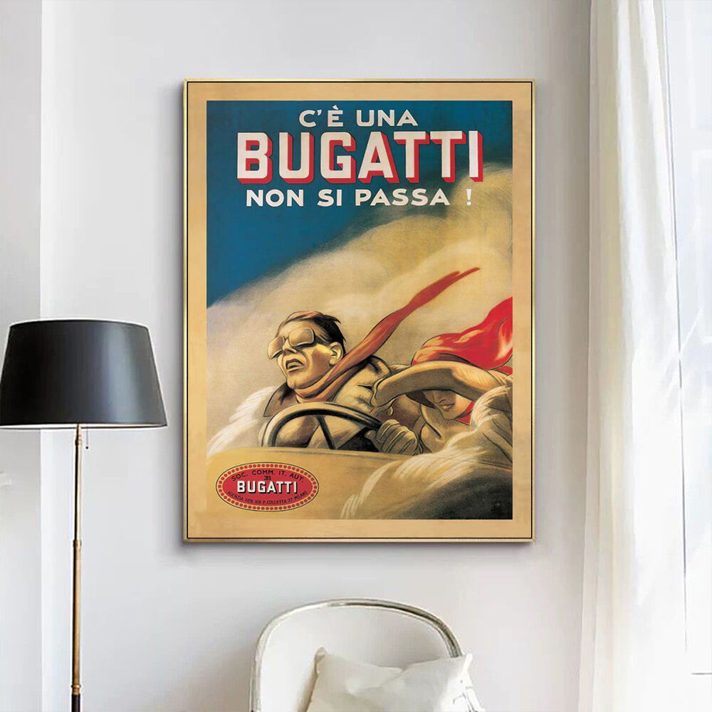 Bugatti Gold Frame Canvas Wall Art Bugatti Gold Frame Canvas Wall Art