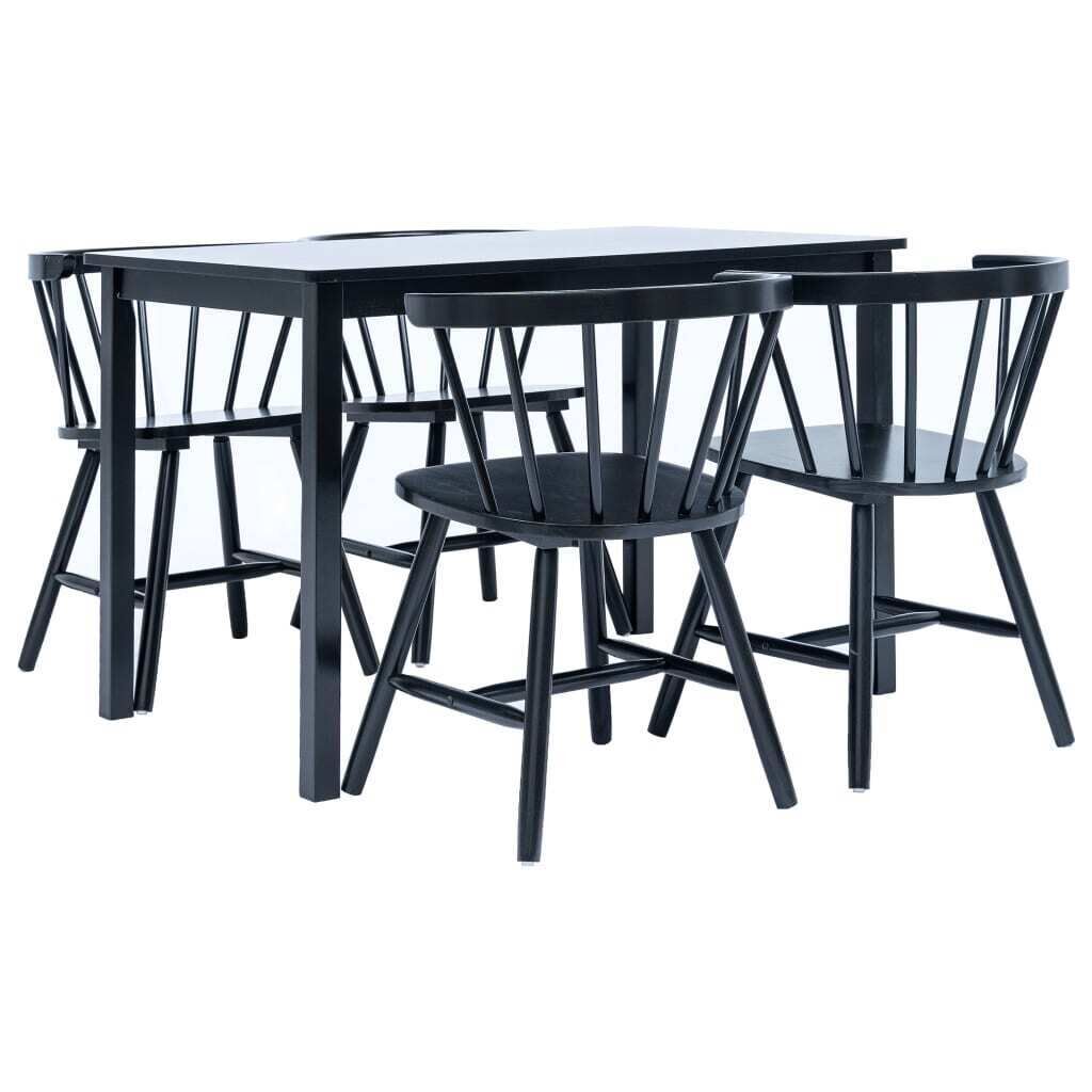 5 Piece Dining Set Solid Rubber Wood 5 Piece Dining Set Solid Rubber Wood
