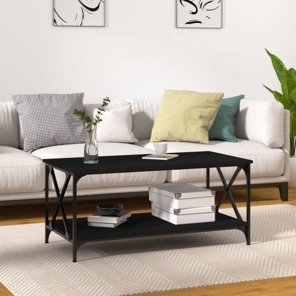 Coffee Table Engineered Wood and Iron Coffee Table Engineered Wood and Iron