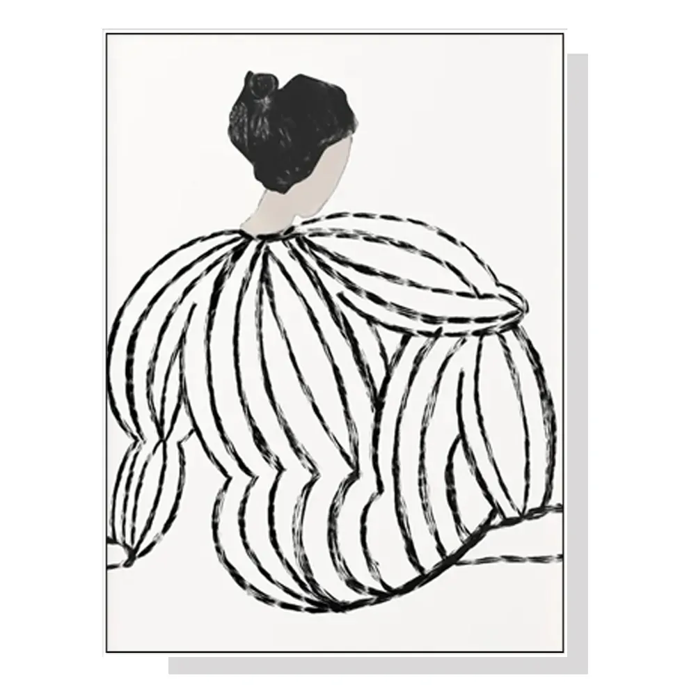 Wall Art 40cmx60cm Modern Lady White Frame Canvas Wall Art 40cmx60cm Modern Lady White Frame Canvas