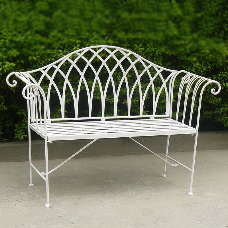 White Lavinia Iron Outdoor Bench White Lavinia Iron Outdoor Bench