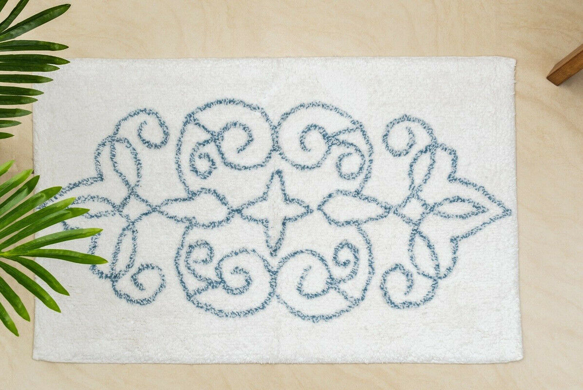 Cotton Medallion Tufted Non Slip Jacquard Bath mat Cotton Medallion Tufted Non Slip Jacquard Bath mat