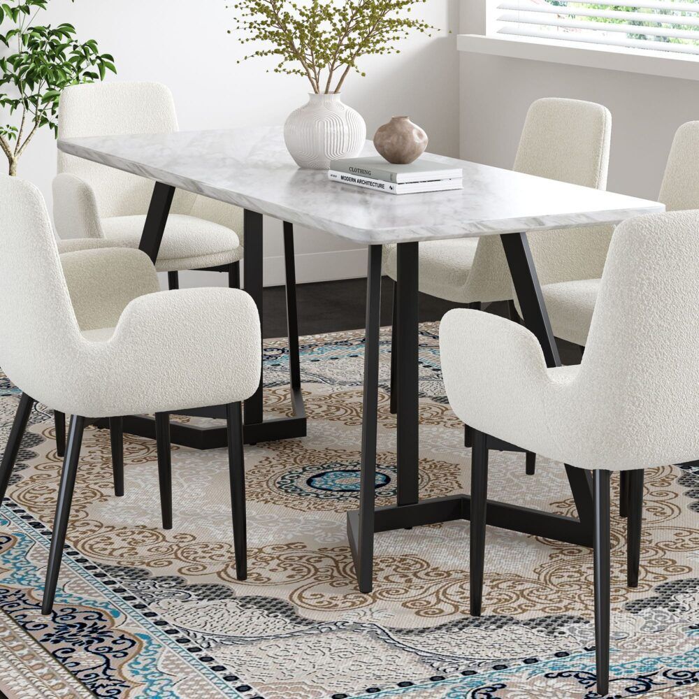 Rectangular Marble-Effect Table Rectangular Marble-Effect Table