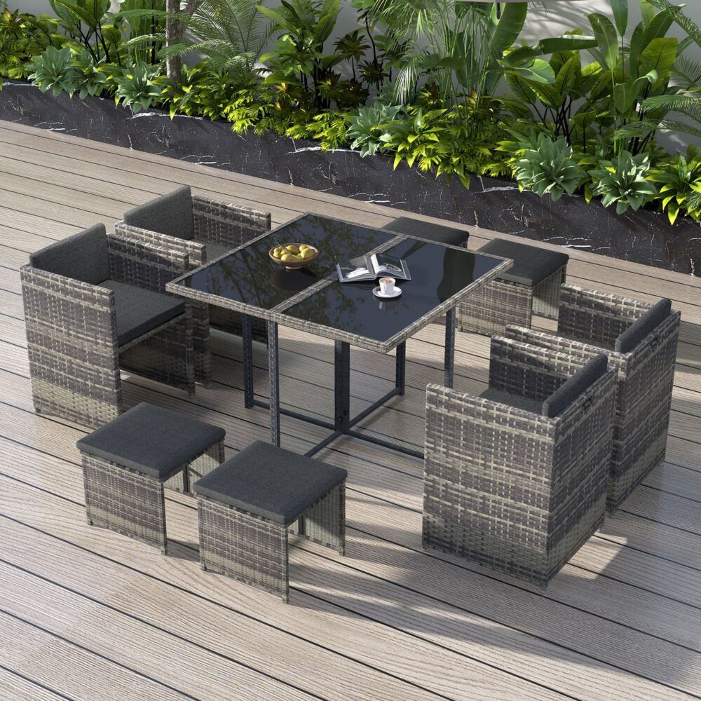Horrocks 8 Seater Outdoor Dining Set-Grey Horrocks 8 Seater Outdoor Dining Set-Grey