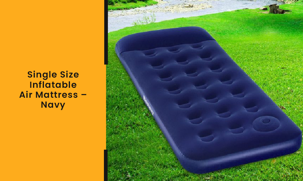 Single Size Inflatable Air Mattress – Navy