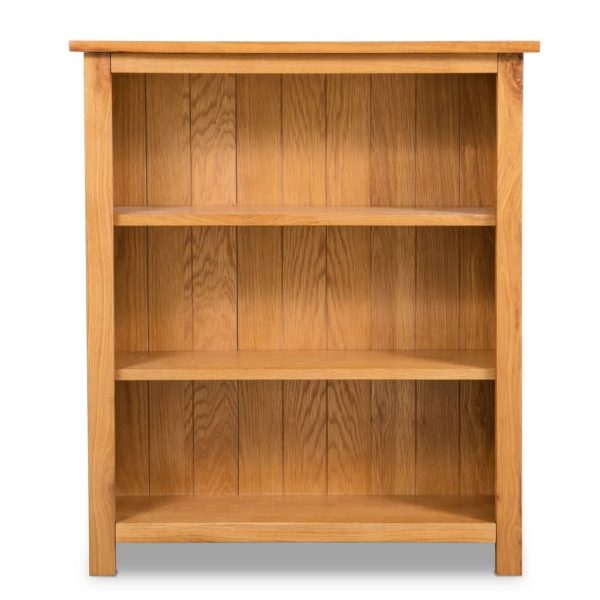 3-Tier Bookcase Solid Oak Wood