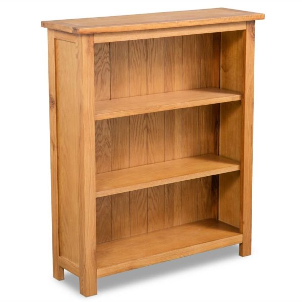 3-Tier Bookcase Solid Oak Wood