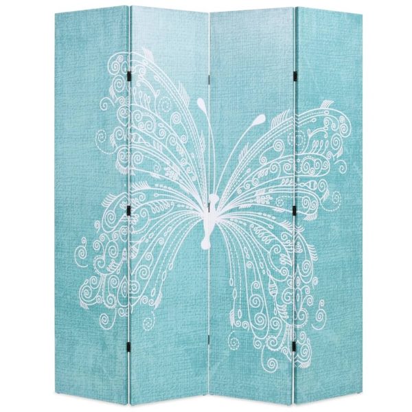 Stratton Folding Room Divider Butterfly Blue