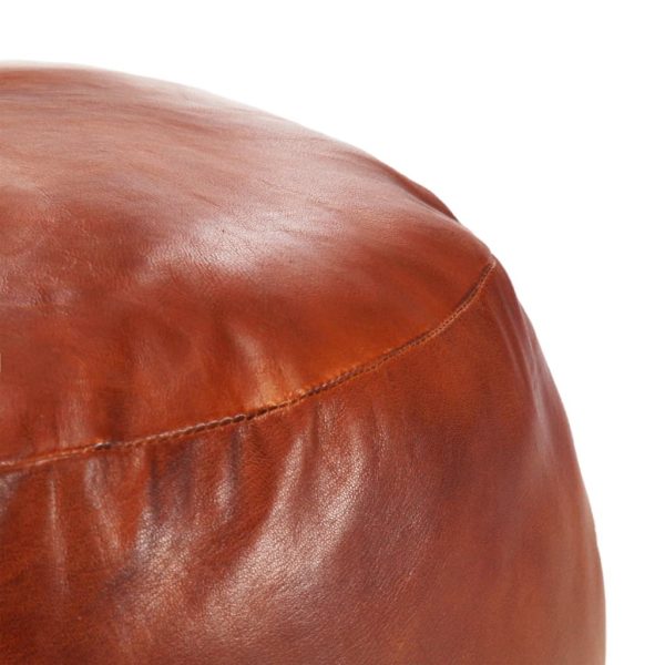 Pouffe Tan 60×30 cm Genuine Goat Leather