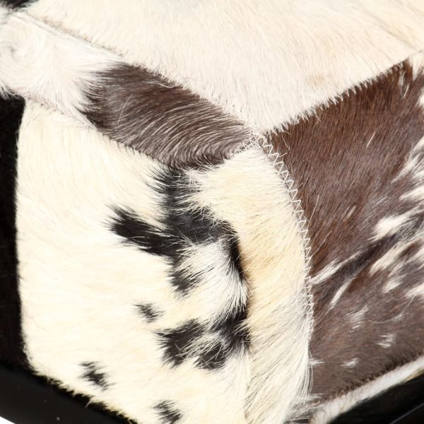 Bench 110 cm Black Patchwork Genuine Goat Leather