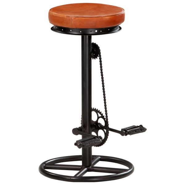 Bar Stools 2 pcs and Real Goat Leather