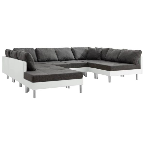 Trentham Sectional Sofa Faux Leather White