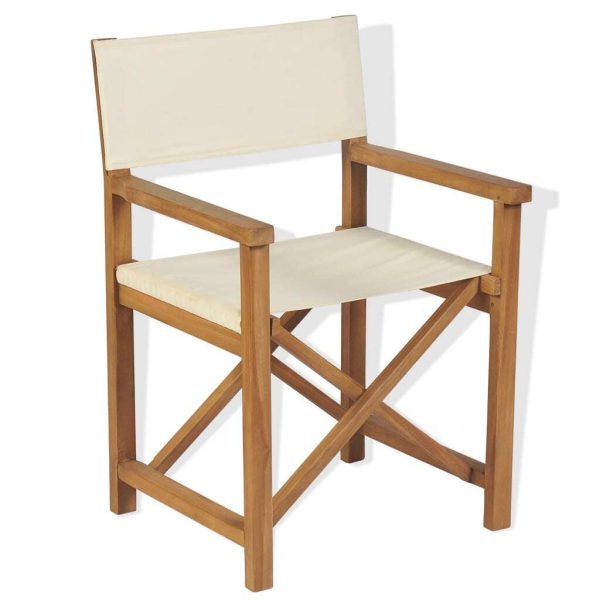 Folding Director’s Chairs 2 pcs Solid Teak Wood