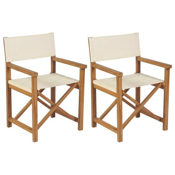 Folding Director’s Chairs 2 pcs Solid Teak Wood