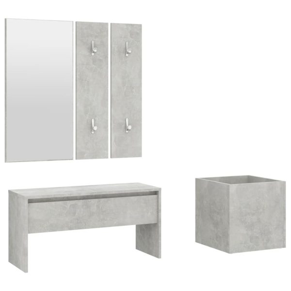 Hallway Furniture Set Concrete Grey Engineered Wood