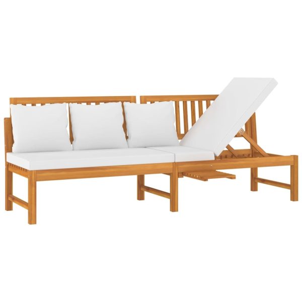 Day Bed with Cushion 200x60x75 cm Solid Wood Acacia