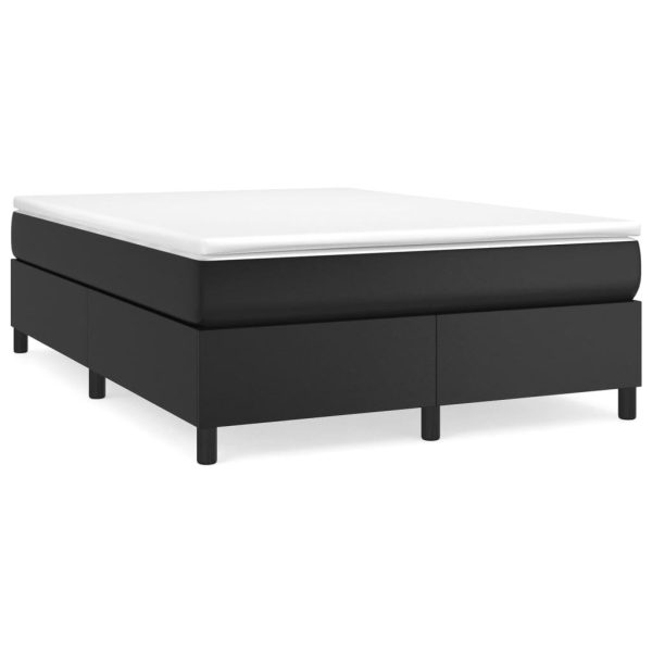 Box Spring Bed with Mattress Black 152×203 cm Queen Faux Leather