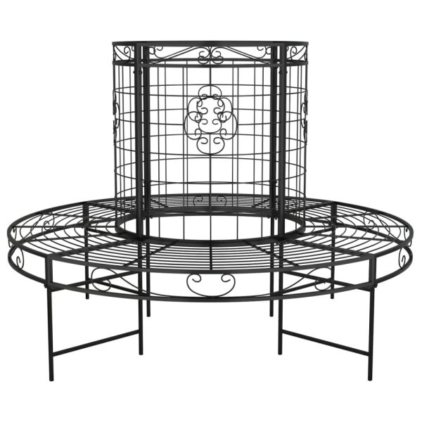 Round Tree Bench Ø137 cm Black Steel