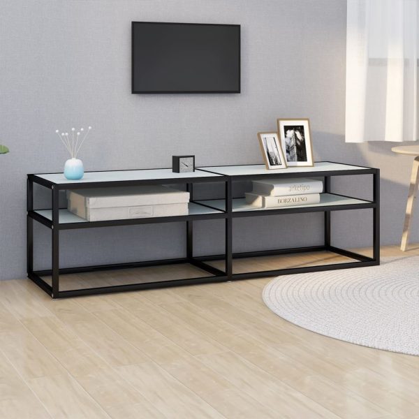 Bozeman TV Cabinet White Marble 140x40x40.5 cm Tempered Glass