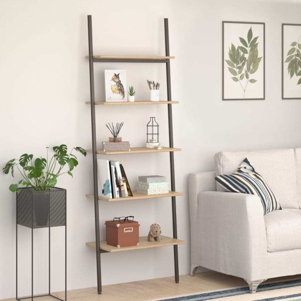 5-Tier Leaning Shelf and 64x34x185.5 cm