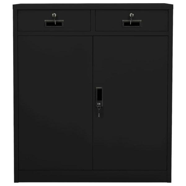 Office Cabinet Black 90x40x102 cm Steel