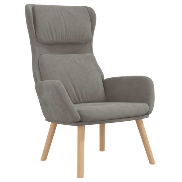 Relaxing Chair Light Grey Velvet