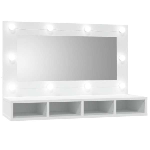 Mirror Cabinet with LED 90×31.5×62 cm