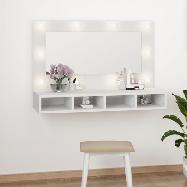 Mirror Cabinet with LED 90×31.5×62 cm
