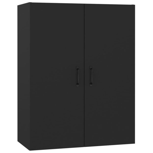Hanging Cabinet Black 69.5x34x90 cm Engineered Wood