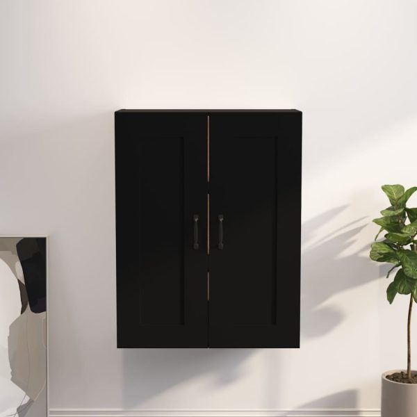 Hanging Wall Cabinet Black 69.5×32.5×90 cm
