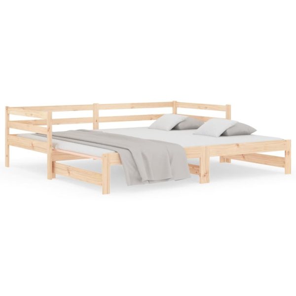 Cupar Pull-out Day Bed 2x(92×187) cm Solid Wood Pine