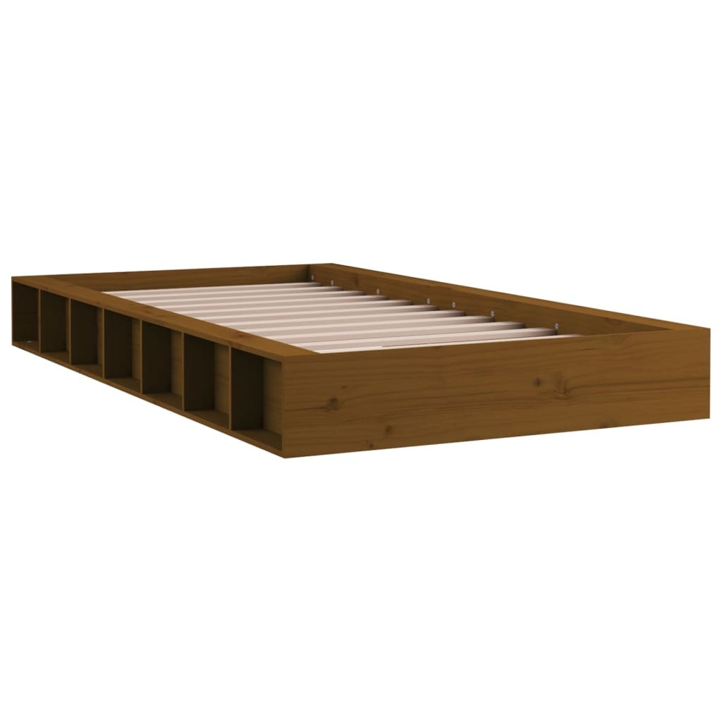 Buy Bed Frame Honey Brown 92x187 cm Single Bed Size Solid Wood online