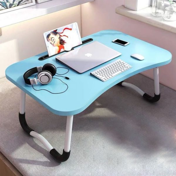 Portable Bed Table Adjustable Foldable Bed Sofa Study Table Laptop Mini Desk with Notebook Stand Card Slot Holder Home Decor